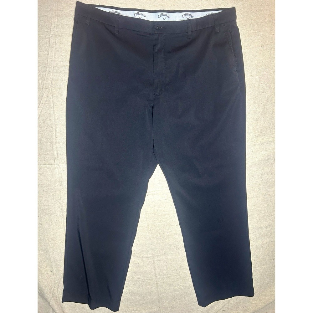 Callaway Men Golf Khaki Pants Black Regular Fit Flat Front 42x30 0008